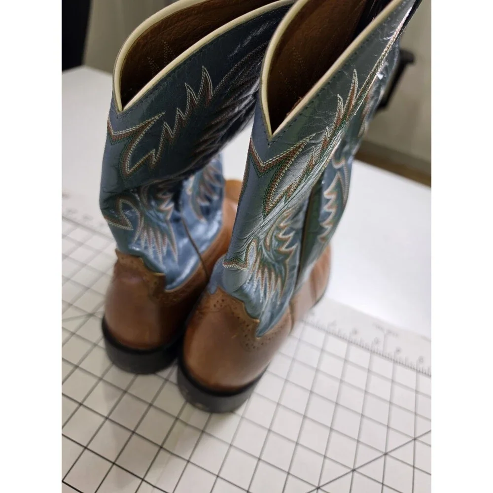 Ariat Valor Ultra Turquoise and Tan Brown Western Boots 10034080 - Sz  11D